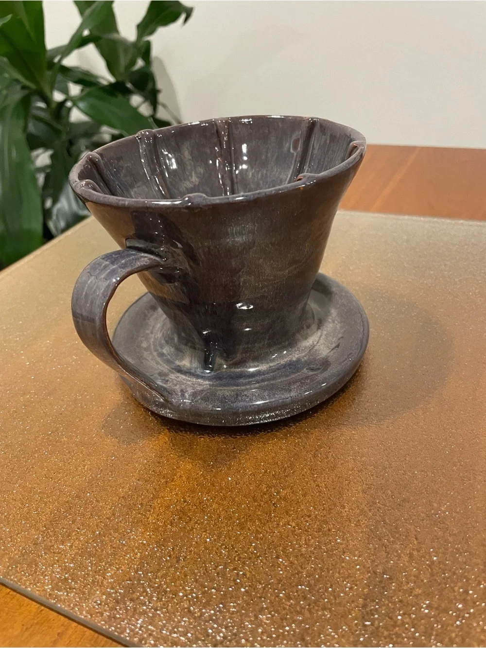 Ceramic Pour-Over Coffee Dripper in Dark Charcoal